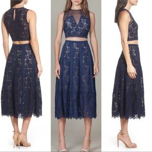 Foxiedox Navy Lace Midi Dress